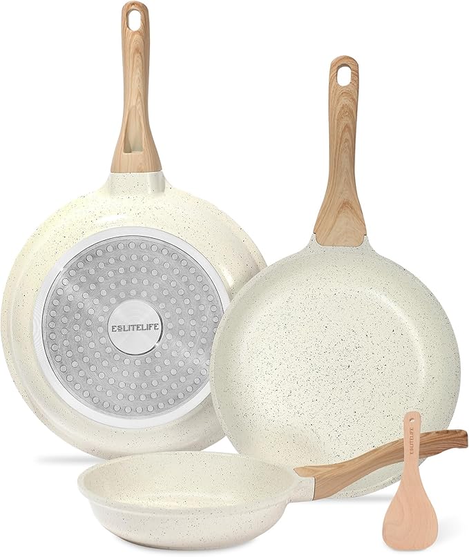 ESLITE LIFE Nonstick Ceramic Frying Pans Skillets Set, Non-Toxic Egg Omelette by ESLITELIFE