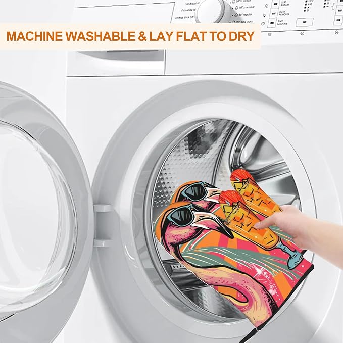 Cool Flamingo Oven Mitts and Heat Resistant Pads - Image 6