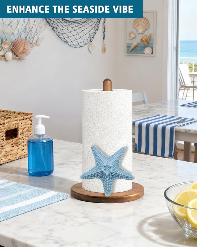 Starfish Paper Towel Holder, Coastal Beach Ocean Decor - Image 2