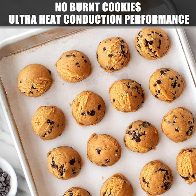 Baking Sheet Cookie Sheet Set of 2, Umite Chef Stainless Steel Baking Pans Tray - Image 4