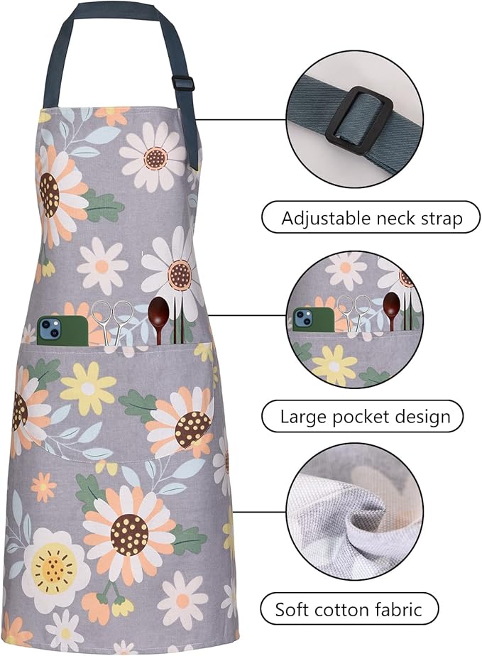 2 Pack Floral Apron for Women - Image 3