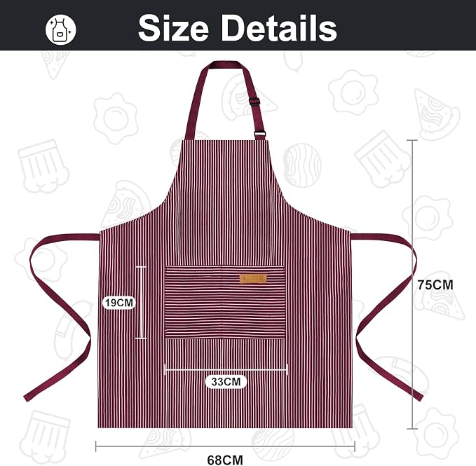 VALOME 2 Pack Kitchen Aprons, Apron - Image 2