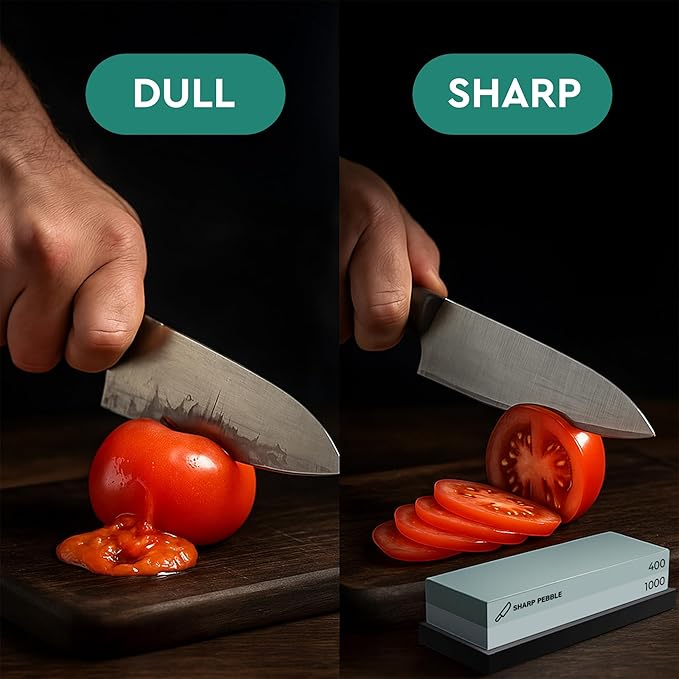 Sharp Pebble Premium Whetstone Knife Sharpening Stone 2 Side Grit 400/1000 - Image 6