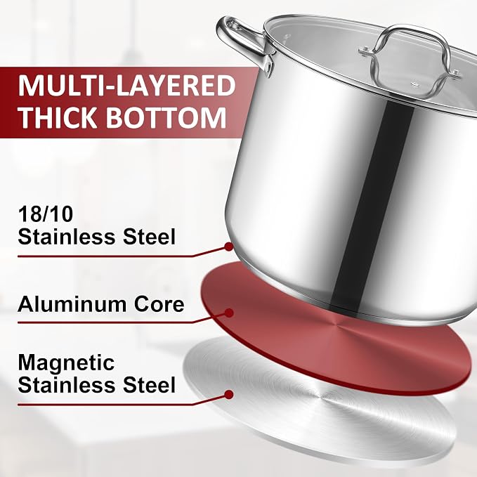 Herogo 24-Quart 18/10 Stainless Steel Stock Pot - Image 6