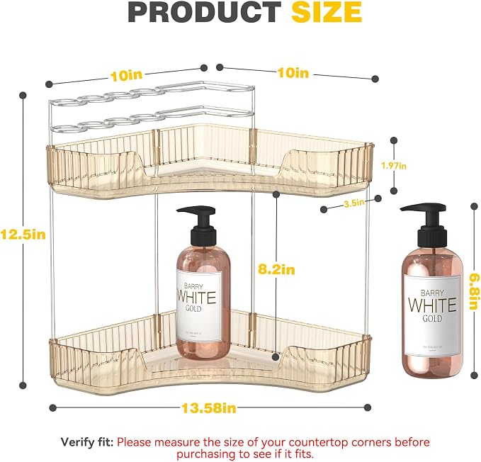 Asayuee 2-Tier Corner Bathroom Counter Organizer - Image 2