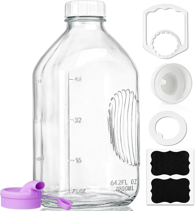 Ritayedet 64 Oz Heavy Duty Glass Milk Bottle by Ritayedet