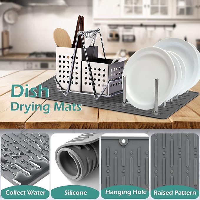 GeeRic Dish Drying Mats, Heat-resistant Silicone Mat - Image 3