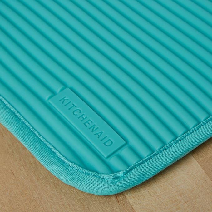 KitchenAid Ribbed Soft Silicone Pot Holder 2-Pack Set, Aqua Sky - Image 2