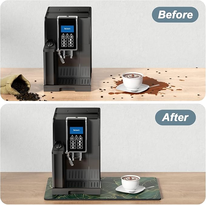 Rnivvi Coffee Mat, Hide Stain Rubber Backed Absorbent Dish Drying Pad - Image 6