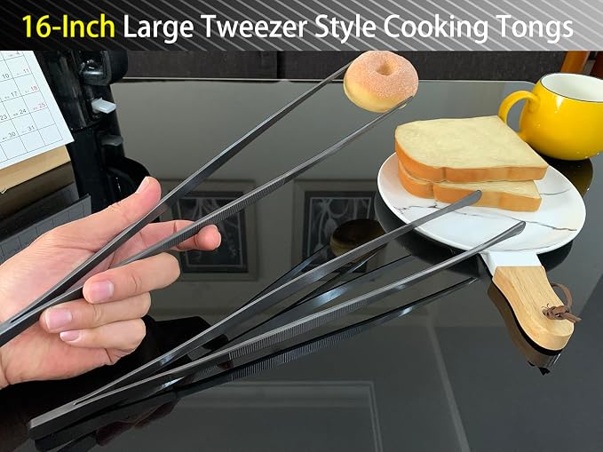 JETKONG 2 Pcs 16-Inch Kitchen Tweezers Tongs - Image 5