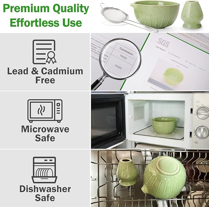 Matcha Whisk Set Ceramic Bowl Kit - Image 2