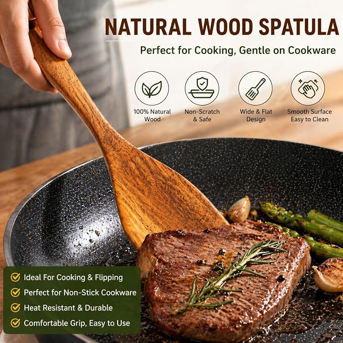 Wooden Spatulas, flipping and Wok Spatula, Wooden Spoons & Spurtle - Image 2