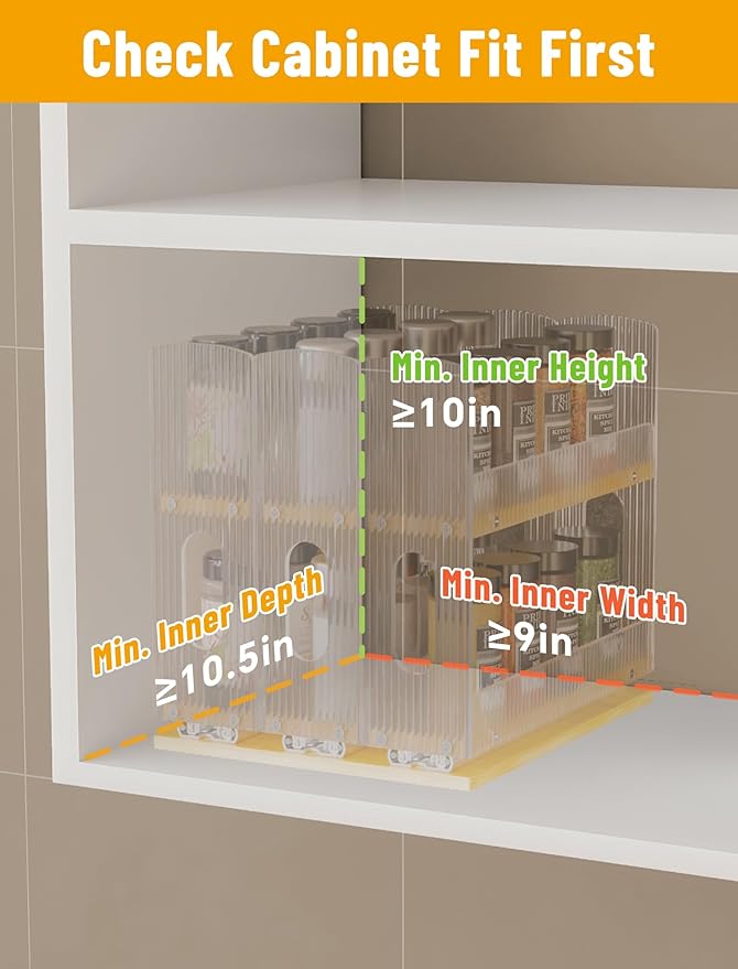 NiHome Bamboo Pull-Out Spice Rack Organizer - Image 3