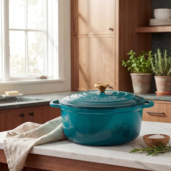 Zulay Kitchen 5 Quart Enameled Cast Iron Dutch Oven Pot - Image 2