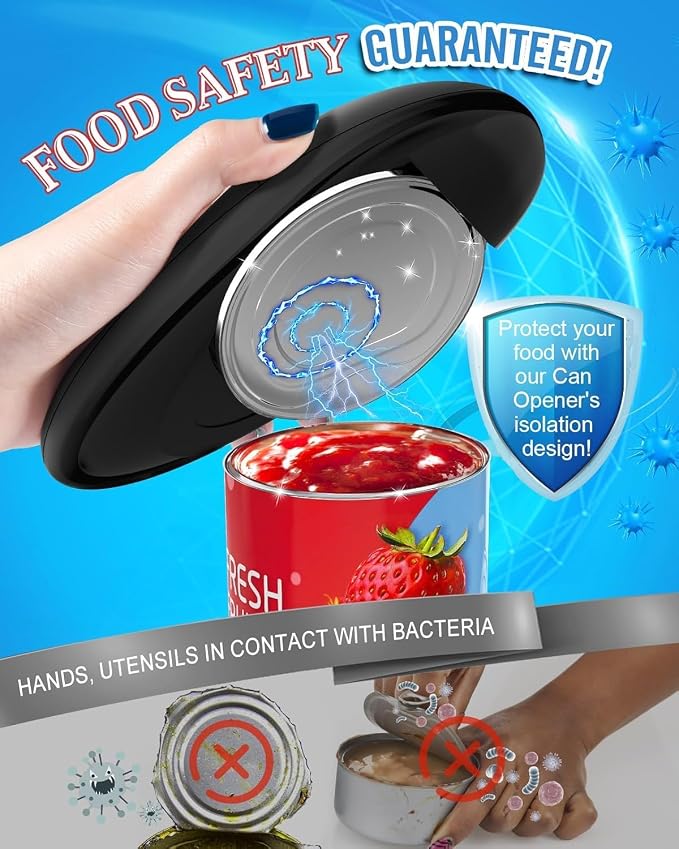 Electric Can Opener, Automatic Hands-Free One Touch, Smooth Edge Safety Cut - Image 6
