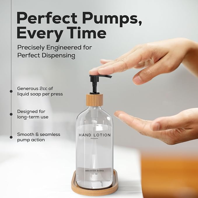 Glass Lotion Dispenser with Pump - Image 4