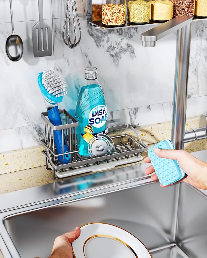 Consumest Sponge Holder for Kitchen Sink, Sink Caddy Organizer - Image 6