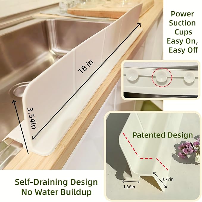 Sink Splash Guard | Tall Wall Splatter Screen | Keeps Clothes & Countertops Dry - Image 4