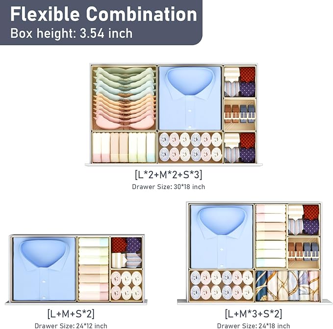 DIMJ Drawer Organizer Clothes, 26 Pack Dresser Organizer, Foldable Closet - Image 4