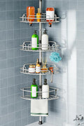 HAMITOR Shower Caddy Tension Pole: 4-Tier Corner Rustproof Bathroom Organizer by HAMITOR