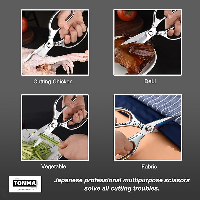 TONMA Japanese Kitchen Scissors All Purpose Heavy Duty Kitchen Shears - Image 4