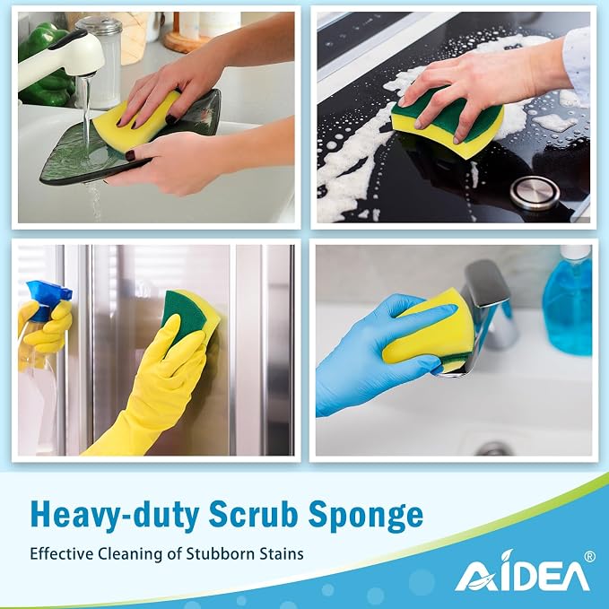 AIDEA Sponges Kitchen, 24 Pack Heavy Duty Dish Sponge, Cleaning Dish Scrubber - Image 7