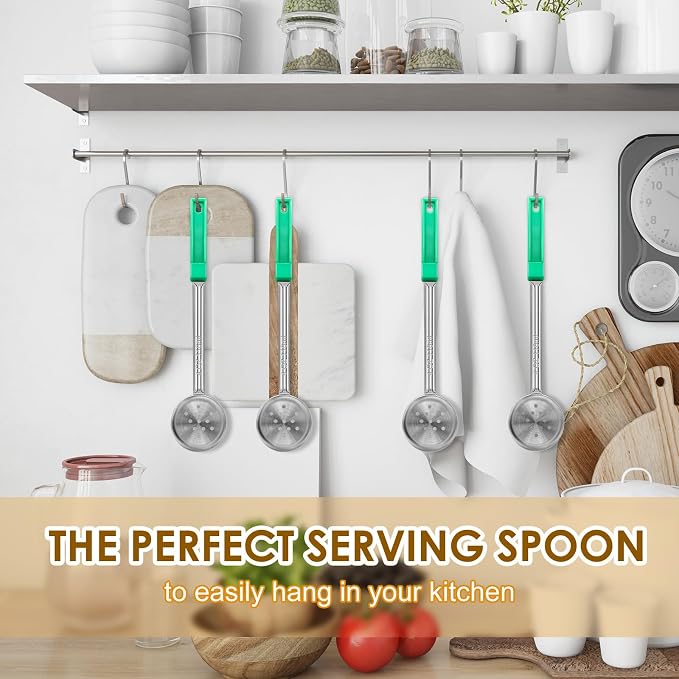 4 Ounce Stainless Steel Perforated Portion Control Ladle Spoon - Image 3