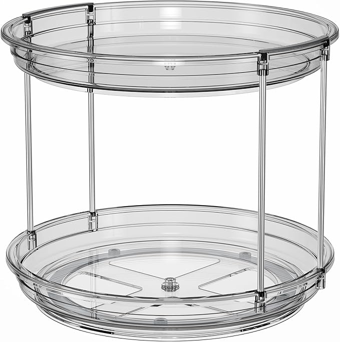 LAMU 2 Tier Lazy Susan Turntable Organizer 10.6'' Rotating Spice Rack - Image 9