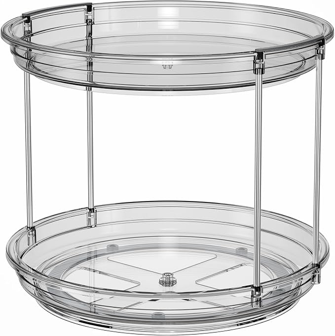 LAMU 2 Tier Lazy Susan Turntable Organizer 9.25'' Rotating Spice Rack - Image 8