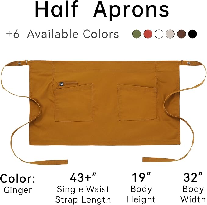 Unisex Waist Apron Half Bistro Apron Server Aprons - Image 6