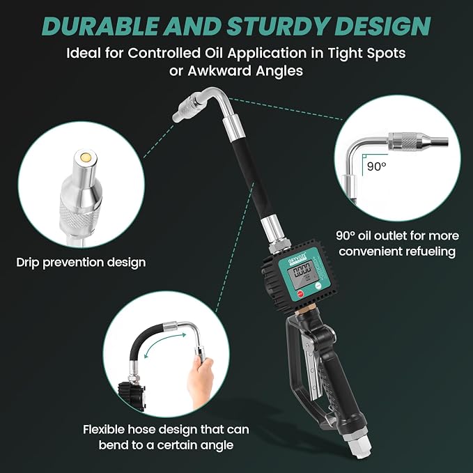 Digital Oil Control Valve Flow Meter Dispenser Nozzle, Pneumatic Oil Gun - Image 4
