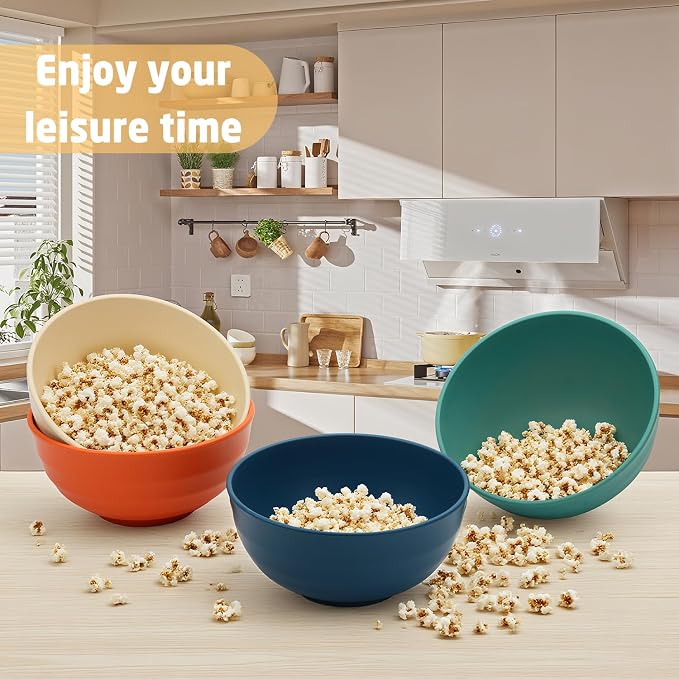 Wheat Straw Bowls 60 OZ, Unbreakable Large Salad Bowls Set of 6, Plastic - Image 5