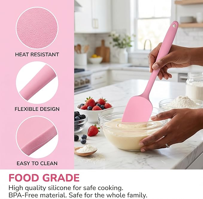 5 Pcs Silicone Spatula, Food Grade Rubber Spatula, Spatulas Silicone Heat - Image 4