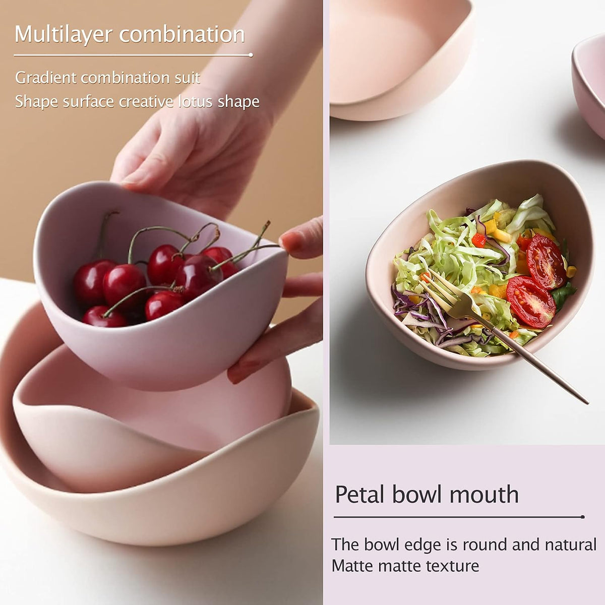 Salad Decorative Bowls Lotus Shaped Pasta Bowls Dishwasher Safe