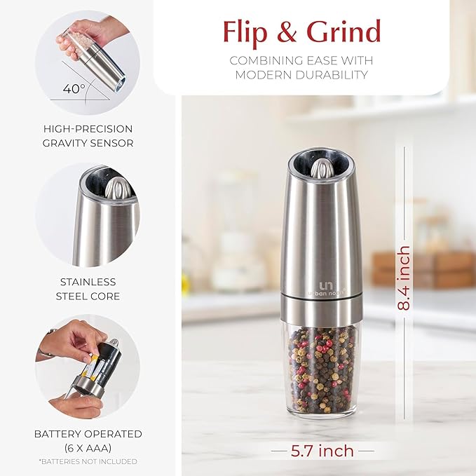 Urban Noon Gravity Salt and Pepper Grinder Set - Image 4