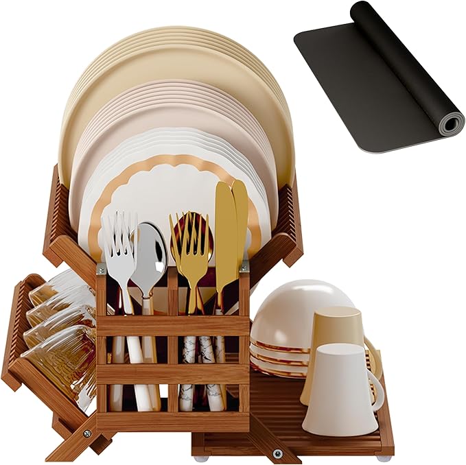 Greenual Teak Dish Drying Rack by Greenual