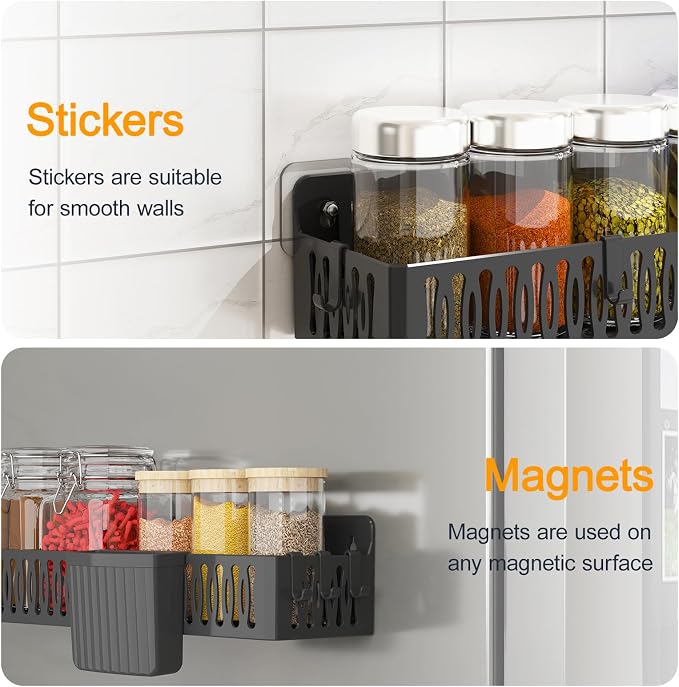 Sevenblue 4 Pack Large Magnetic Spice Rack - Image 3