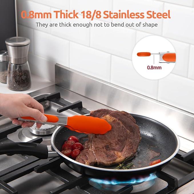 600ºF Heat Resistant Kitchen Tong: U-Taste 7 inch Silicone Cooking Tong - Image 5