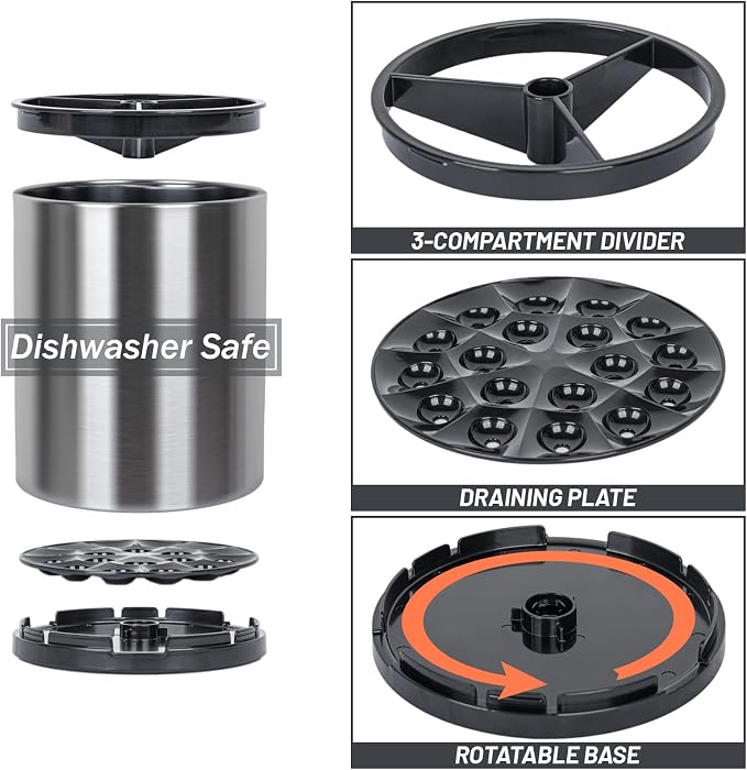Kitchen Utensil Holder for Countertop 360° Rotating Utensil Caddy Extra Large - Image 5