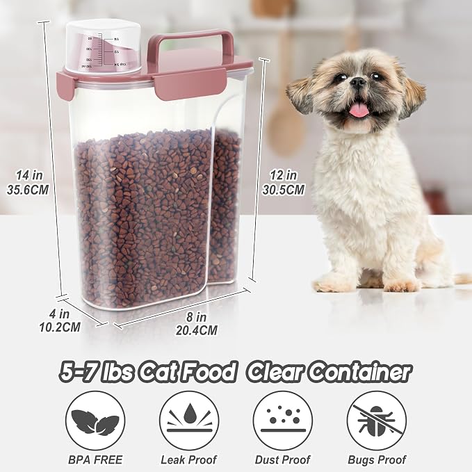 LEAWALK 5Lbs Airtight Cat Dog Food Storage Container - Image 6