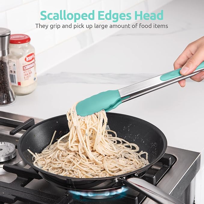 600ºF Heat Resistant Kitchen Tongs: U-Taste 12 in Large Silicone Cooking Tong - Image 4