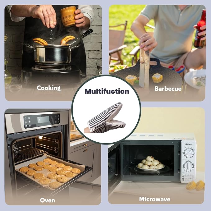 1 Pair Mini Oven Mitts, High Heat Resistant Oven Gloves, Kitchen Short Oven Mit - Image 7