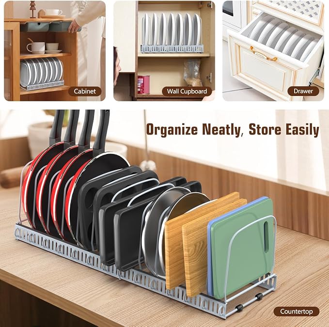 Housolution Cutting Board Organizer Rack, Expandable Baking Tray and Cookie - Image 6