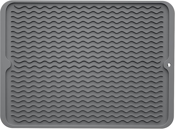 ZLR Silicone Dish Drying Mat for Kitchen Counter, Eco-Friendly Fast Dry Dish Mat by ZLR