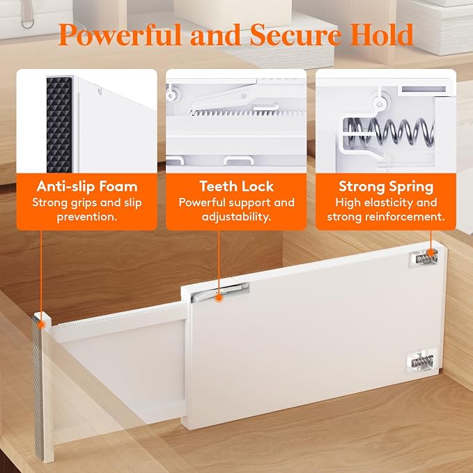 Lifewit 14 Pack 6" High Drawer Dividers 34-56cm/13.5-22" Adjustable Drawer - Image 3