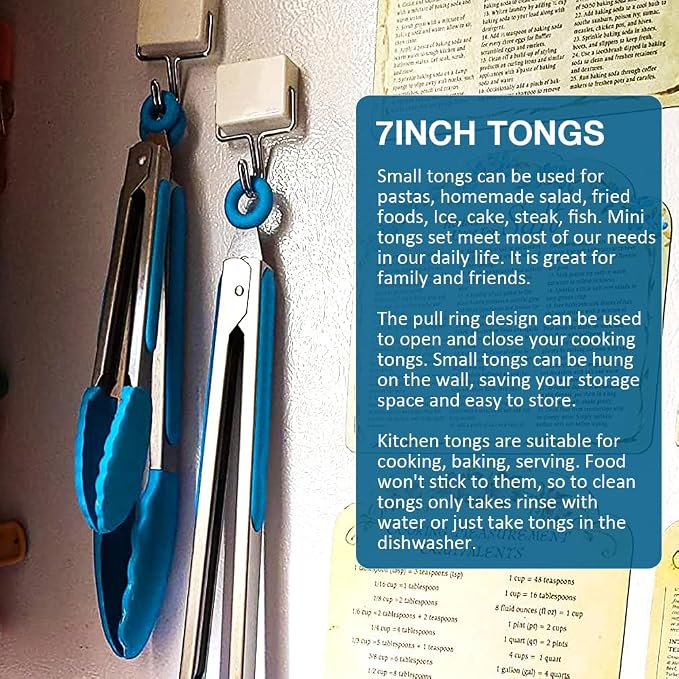 Small Serving Tongs Set of 3, Mini Tongs - Image 6