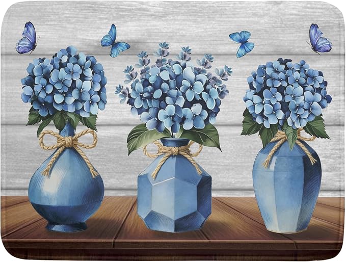 Giwawa Blue Hydrangea Dish Drying Mat by Giwawa