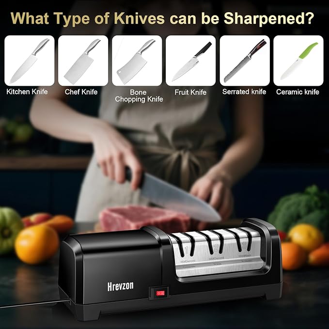 Knife Sharpener Electric for Kitchen Knives, - Image 6