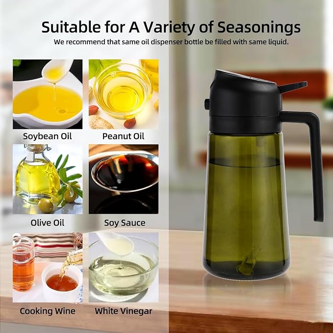 Aovdy Oil Sprayer for Cooking 16oz, 2 in 1 Olive Oil Dispenser and Oil Sprayer - Image 3