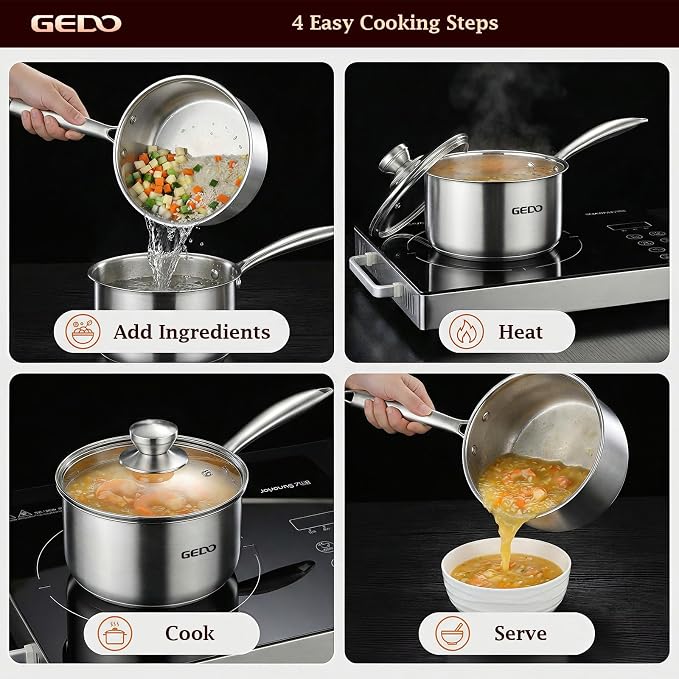GEDO Food-Grade 316L Stainless Steel Sauce Pan - Image 8